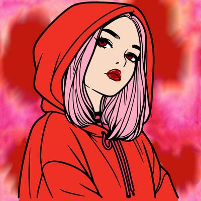 a realistic girl in a hoodie