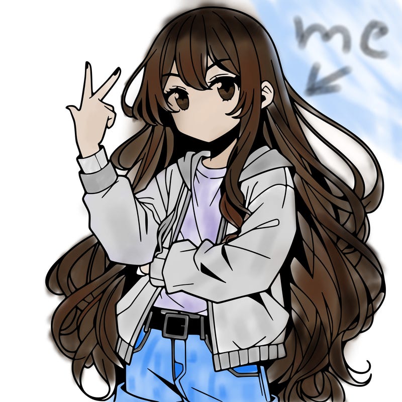 one anime girl with long hair and a cool pose