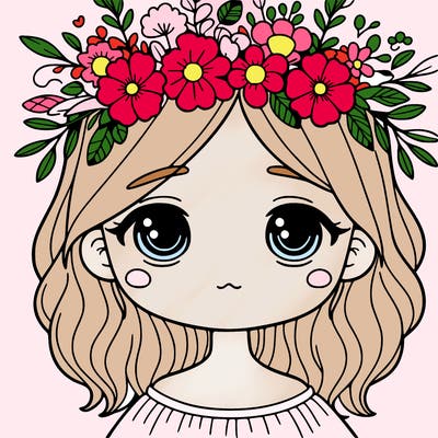 girl with flowers crown