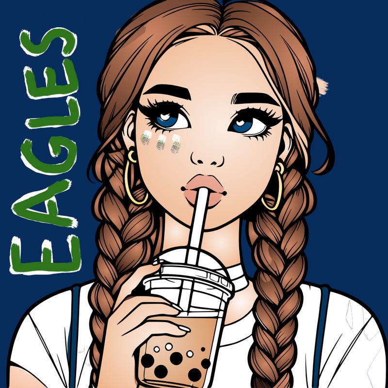 realistic girl with braided hair drinking boba