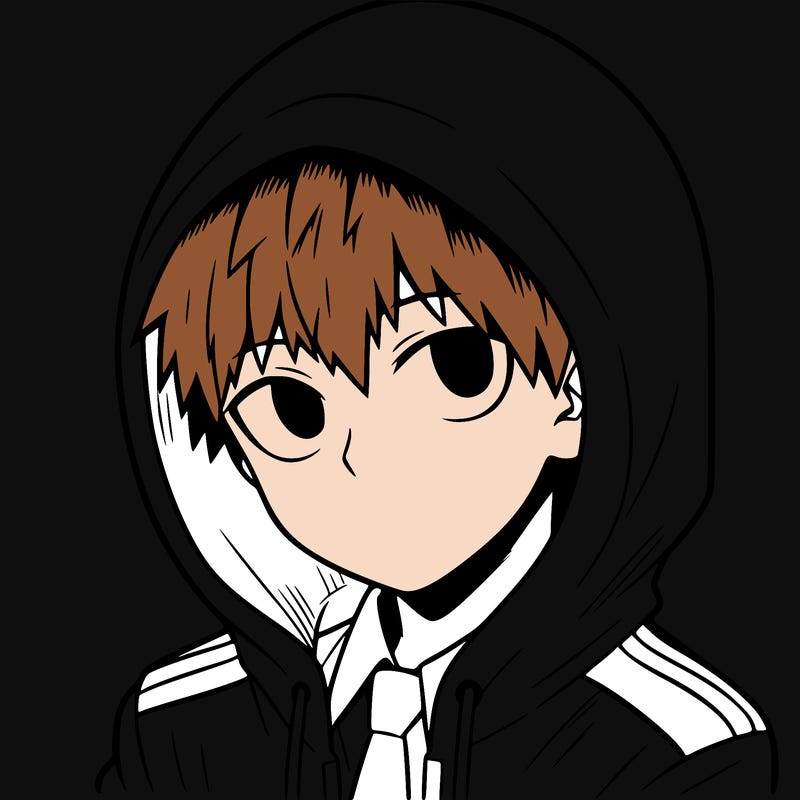 manga character with a hoodie