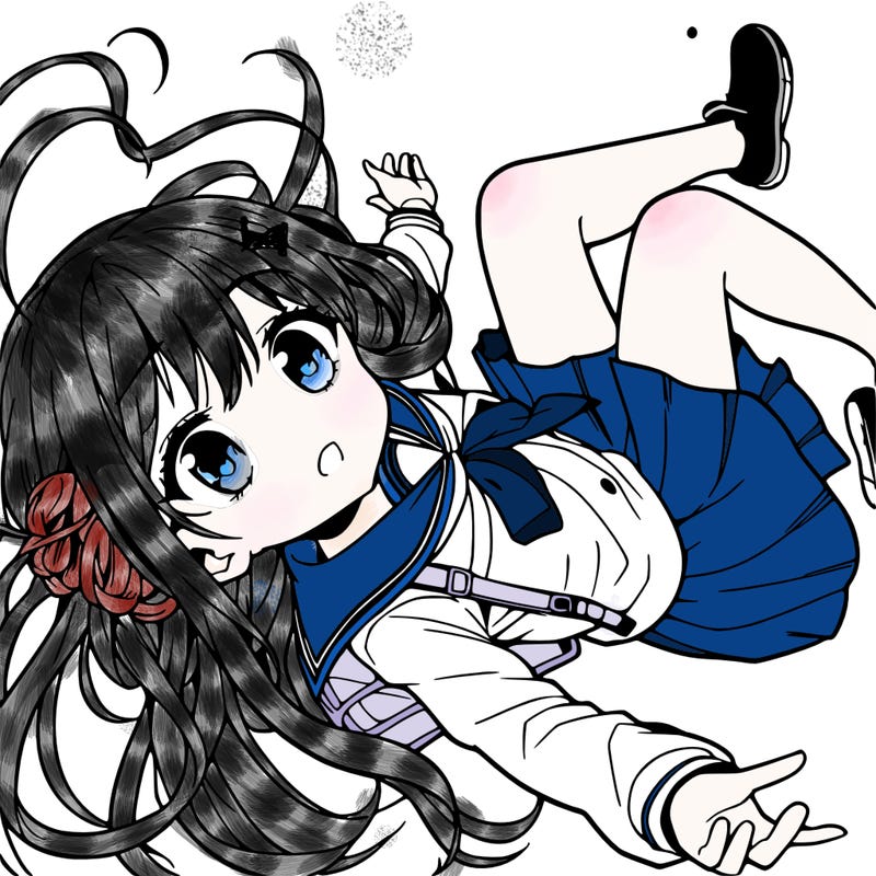 anime girl falling from sky