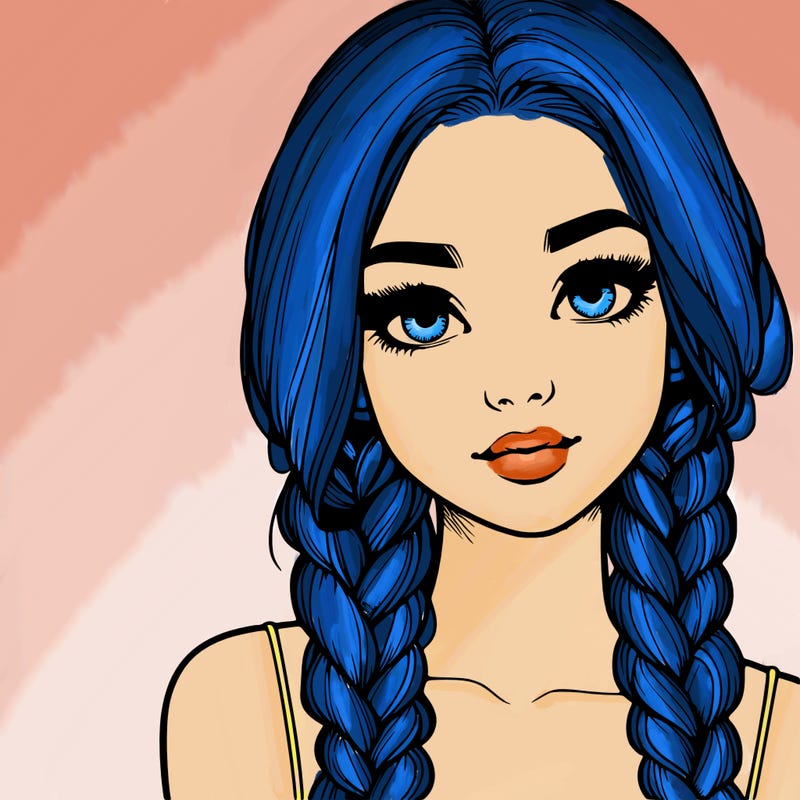 realistic girl with braids