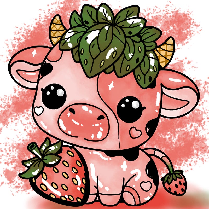 cute strawberry cow