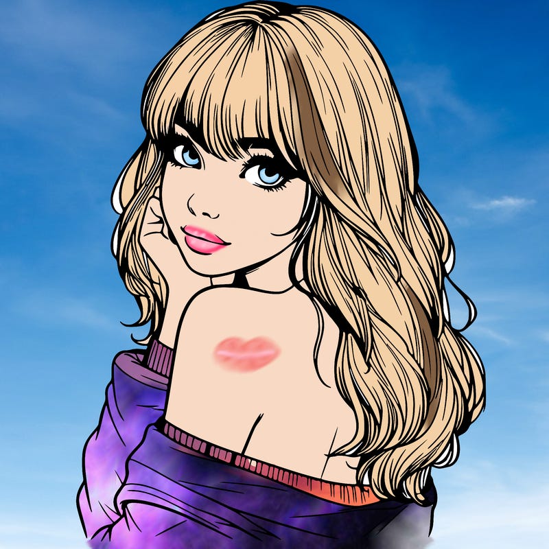 realistic girl with bangs looking over her shoulder