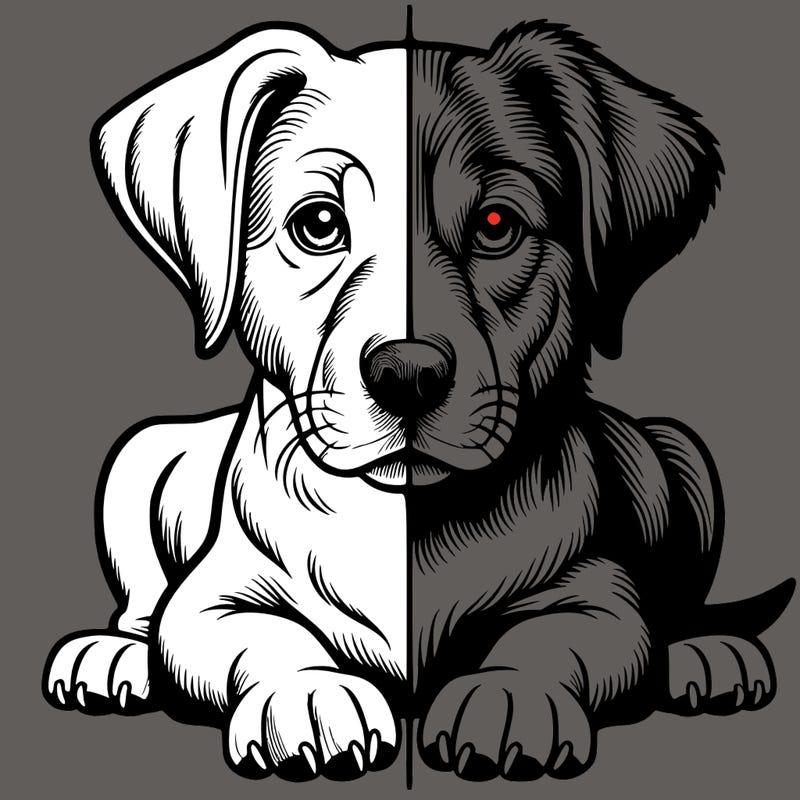 realistic dog split picture