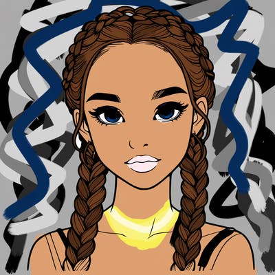 realistic girl with braids