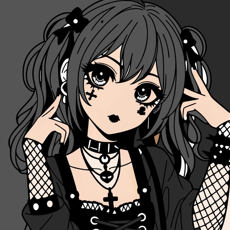 goth anime girl