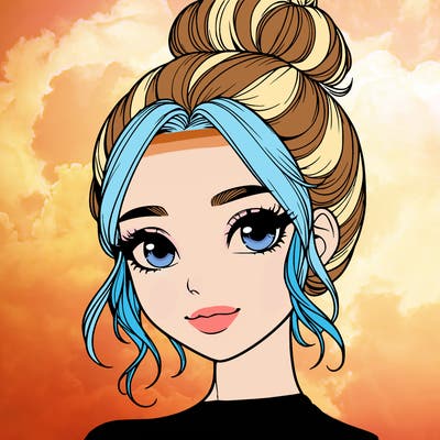 realistic pretty girl with hair in bun