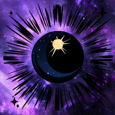 a manga style solar eclipse