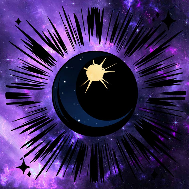 a manga style solar eclipse