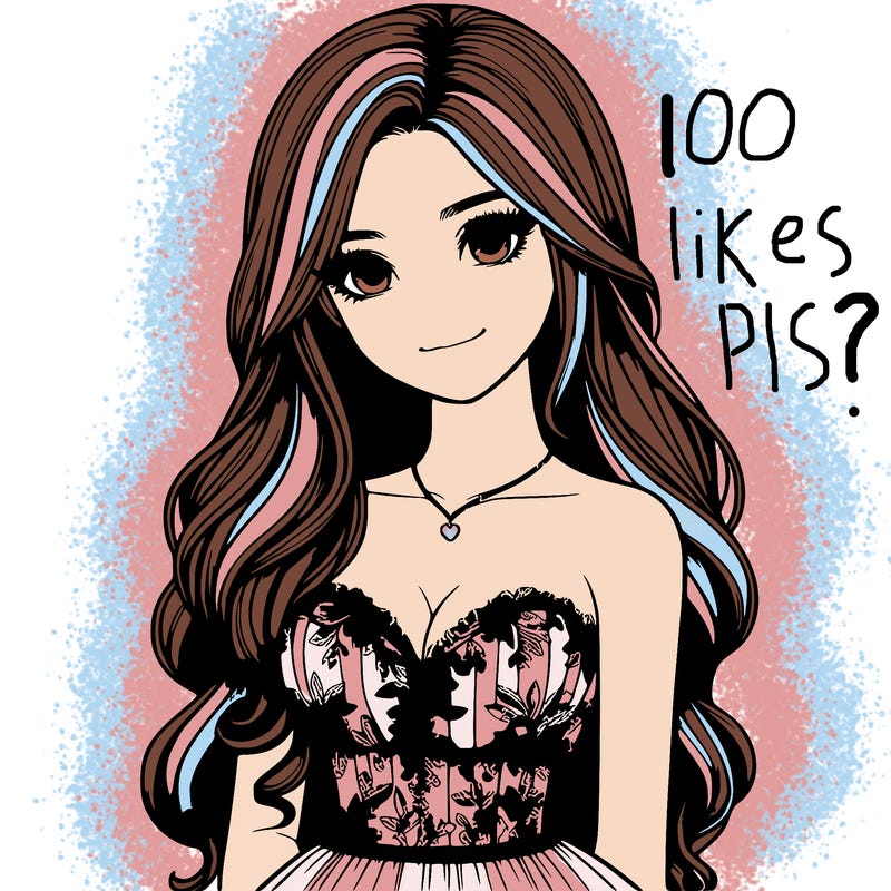 realistic girl with long hair and pretty prom dress