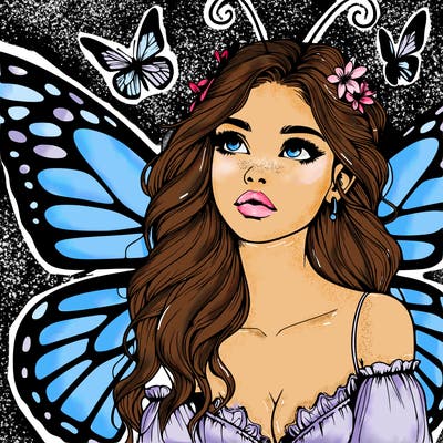 butterfly fairy realistic girl
