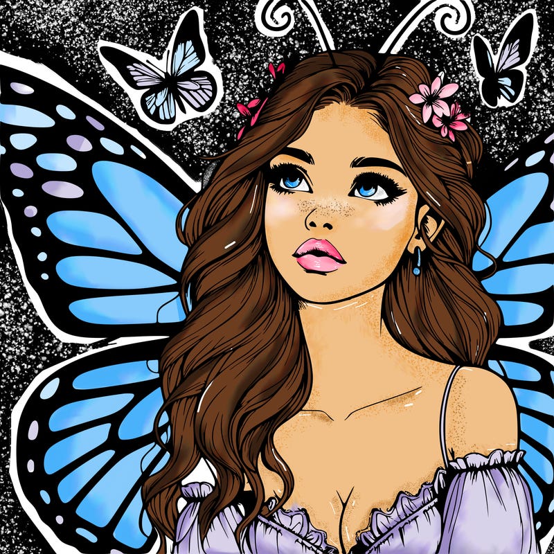 butterfly fairy realistic girl