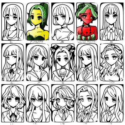 girls that look diffrent anime