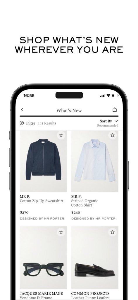 MR PORTER: Shop men’s fashion - MR PORTERアプリで衣類やアクセサリーを含む新しい高級メンズウェアの入荷を表示する携帯電話