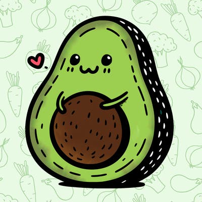 an avocado hugging an avocado