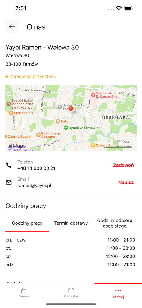 Contact information, map location, and opening hours for Yayoi Ramen and Sushi World