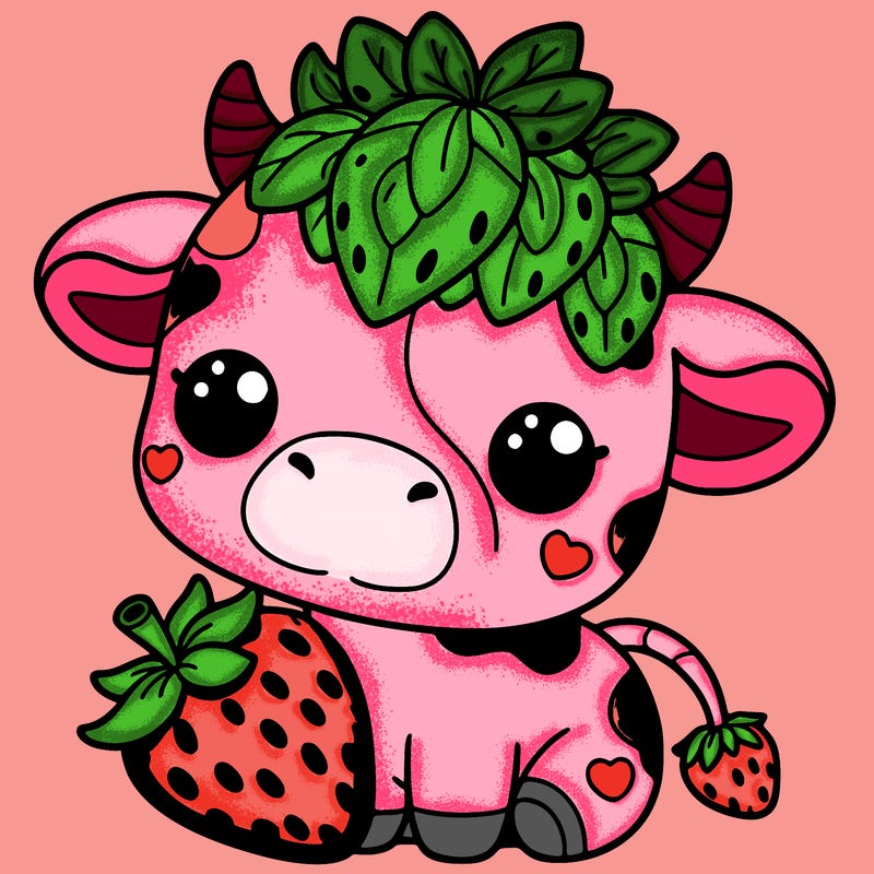 cute strawberry cow