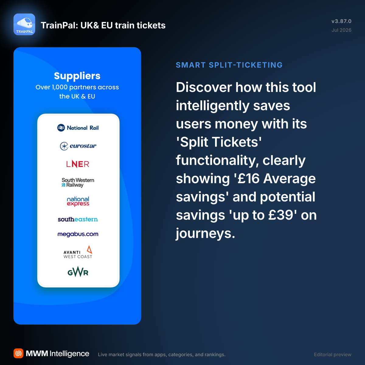 TrainPal: UK& EU train tickets - Travel App | MWM