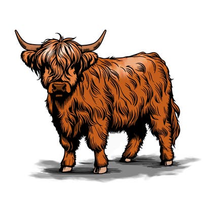realistic highland cow