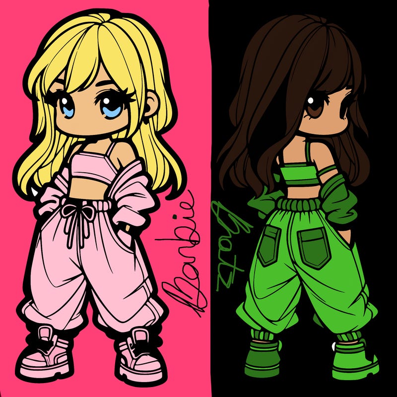 girl in crop top and baggy pants