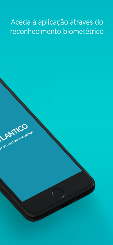 ATLANTICO Empresas Mobile Bank - ATLANTICO mobile banking app screen showing biometric recognition access