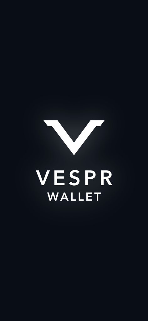 VESPR: Cardano Wallet - VESPR Cardano Wallet logo and name on a minimalist dark background