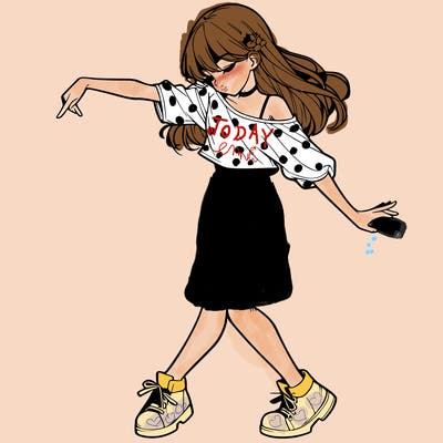 realistic girl danceing