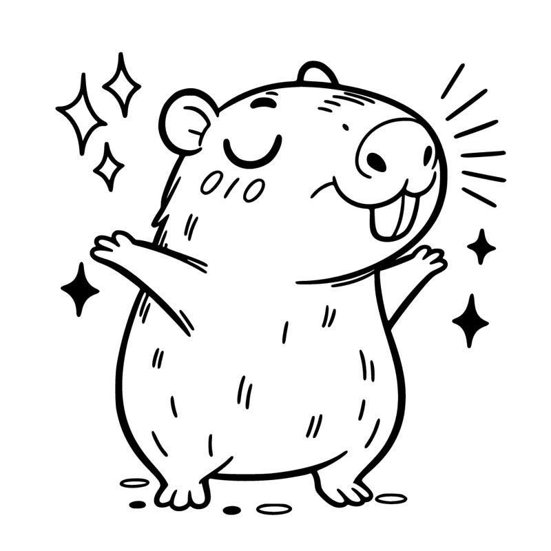 capybara happily funny cute
