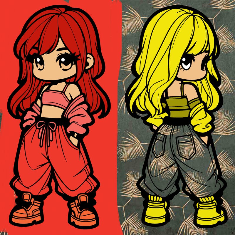 girl in crop top and baggy pants