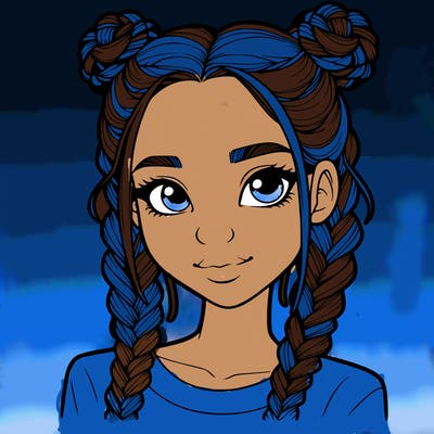 realistic girl with braids