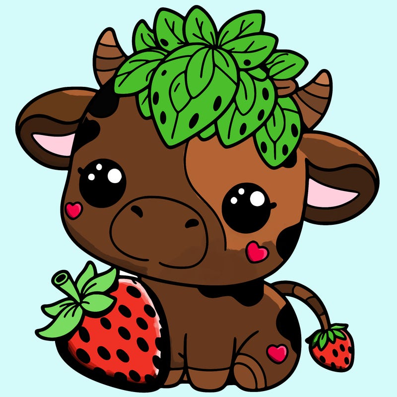 cute strawberry cow