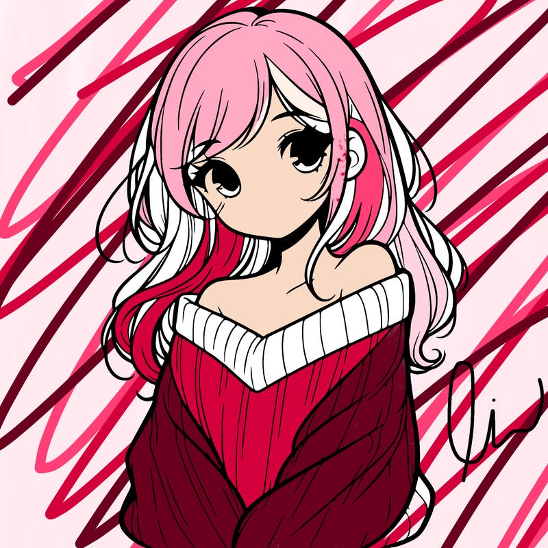 shy pretty girl wearing a sweater that is falling off one shoulder portrait