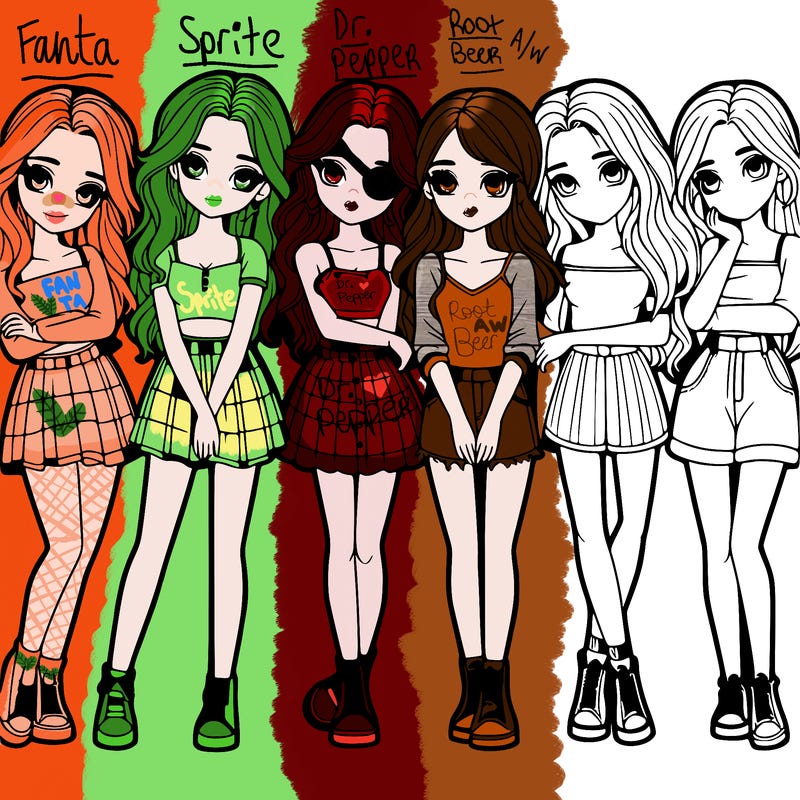 a group of girls realistic