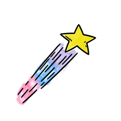 a shooting star in the sky
