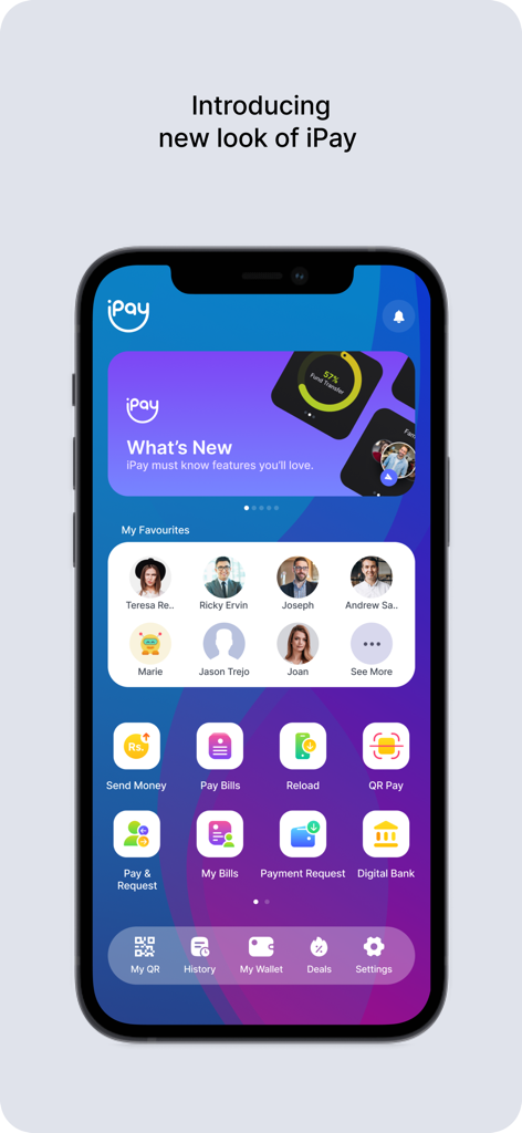 iPay Sri Lanka - Dashboard of the iPay Sri Lanka app showing features like bill payments and money transfers