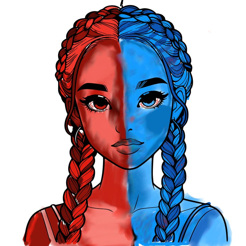 realistic girl with braids