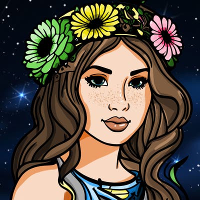 girl with flowers crown