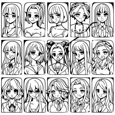 girls that look diffrent anime