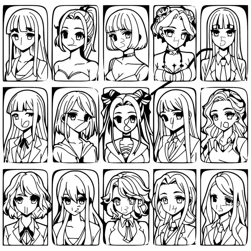 girls that look diffrent anime