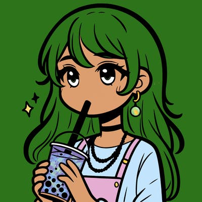 teenage girl drinking boba