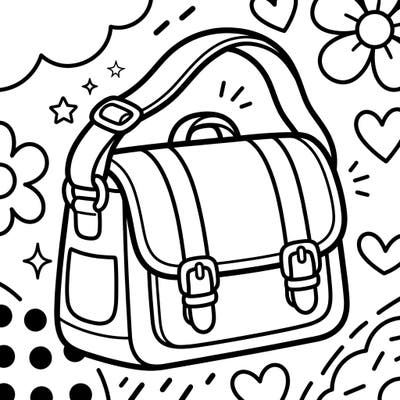 Introduce your toddler to the joy of coloring with this adorable messenger bag design! Featuring ultra-thick lines and large areas, it's perfect for developing their early motor skills and creativity.