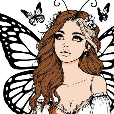 butterfly fairy realistic girl
