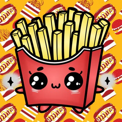 a cute. french fries