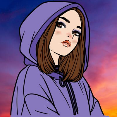 a realistic girl in a hoodie