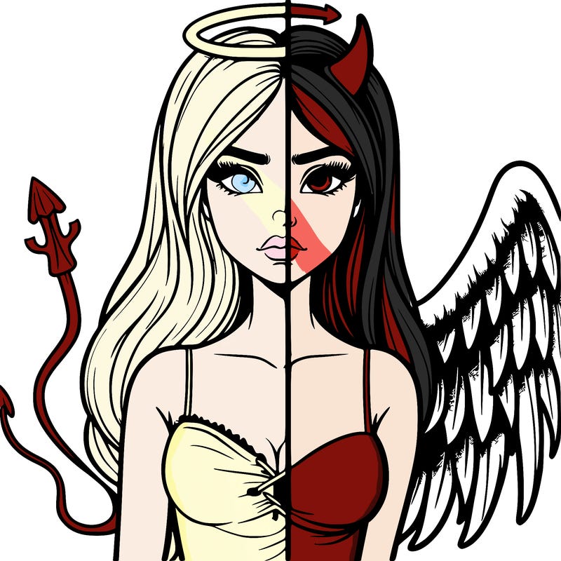 devil vs angel realistic girl