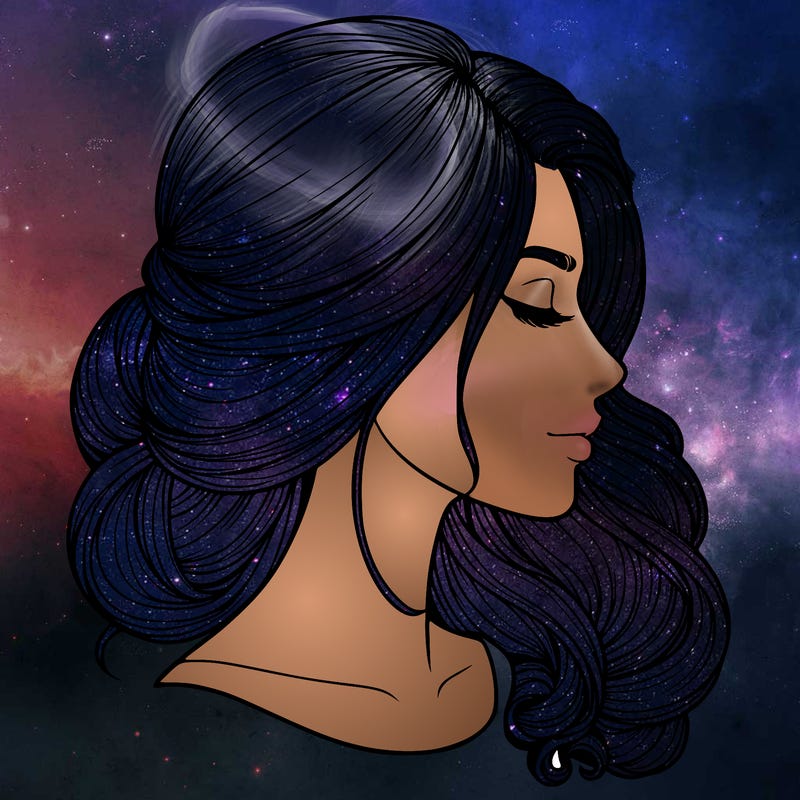 realistic woman's head & hair