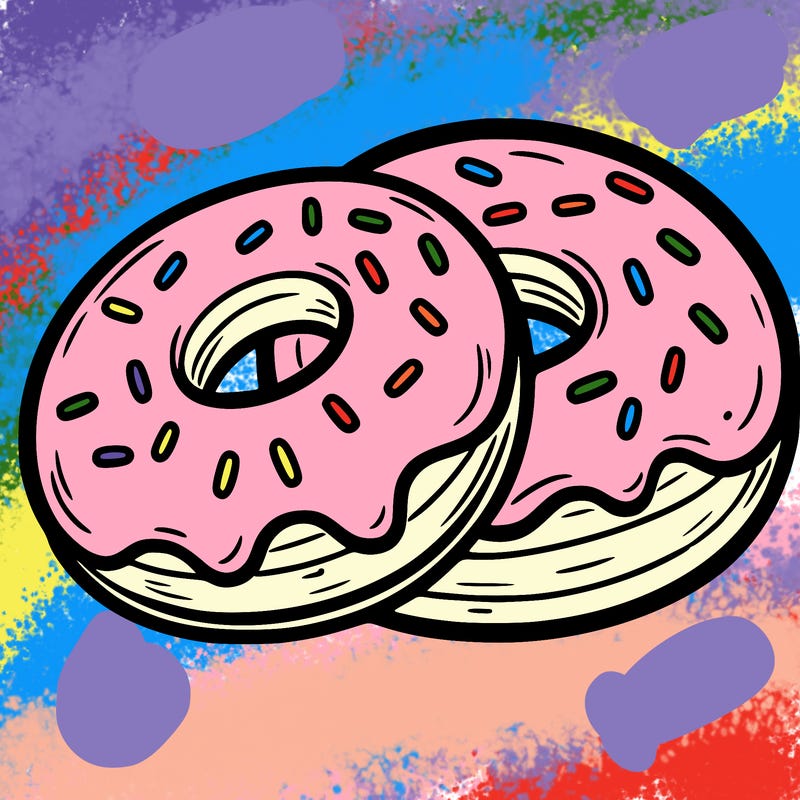 a piece of food doughnuts