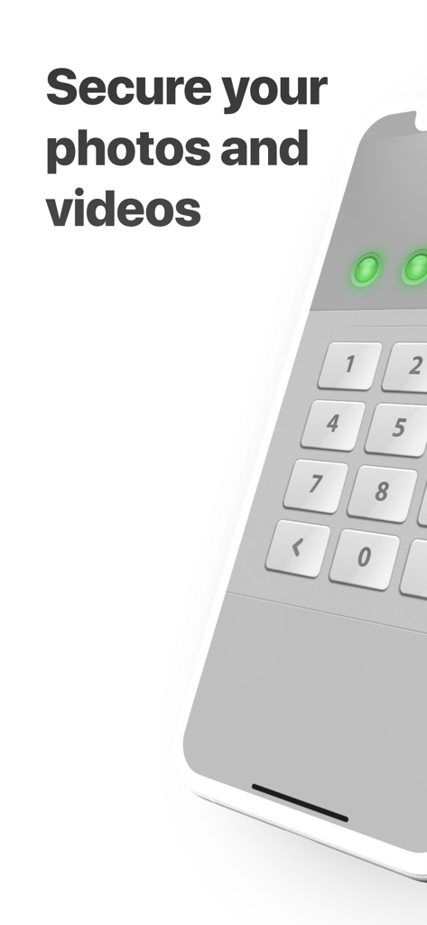 Secure numeric keypad for protecting photos and videos in Video Safe 2